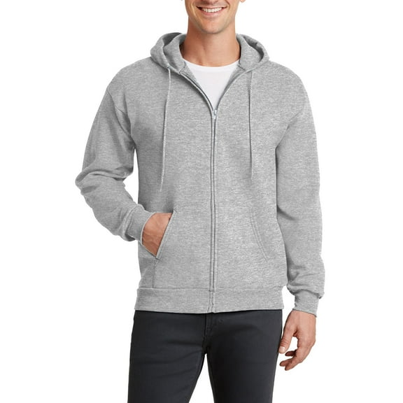 JustBlanks Mens Full Zip Fleece Hooded Sweatshirt Cotton Poly Blend Long Sleeve Front Pockets