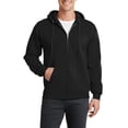 thumbnail image 1 of JustBlanks Mens Full Zip Fleece Hooded Sweatshirt Cotton Poly Blend Long Sleeve Front Pockets, 1 of 1