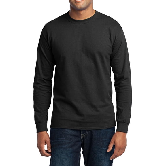 Just Blanks Heavyweight Long Sleeve T-Shirt – Soft, Durable Cotton Tee for All Seasons, Jet Black, 6XL