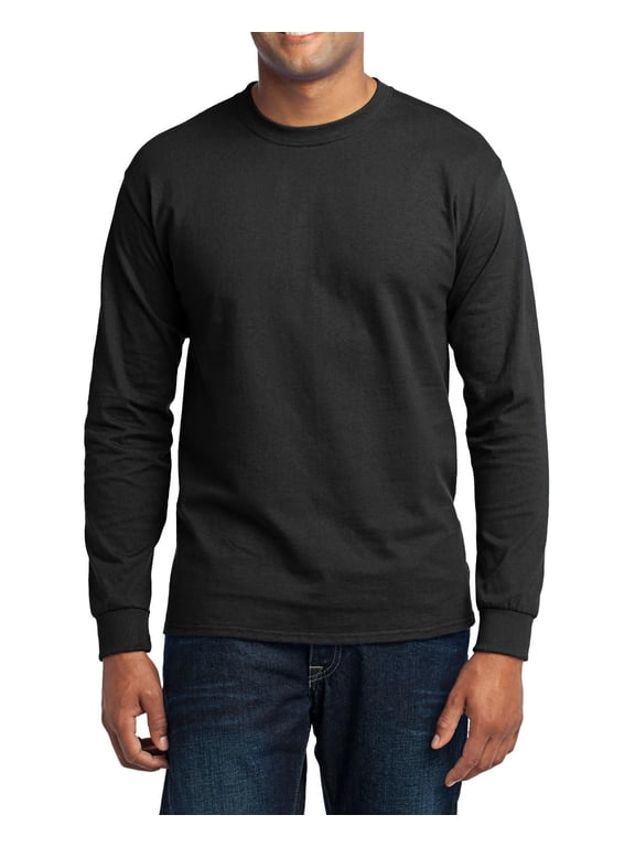 Just Blanks Heavyweight Long Sleeve T-Shirt – Soft, Durable Cotton Tee for All Seasons, Jet Black, 6XL