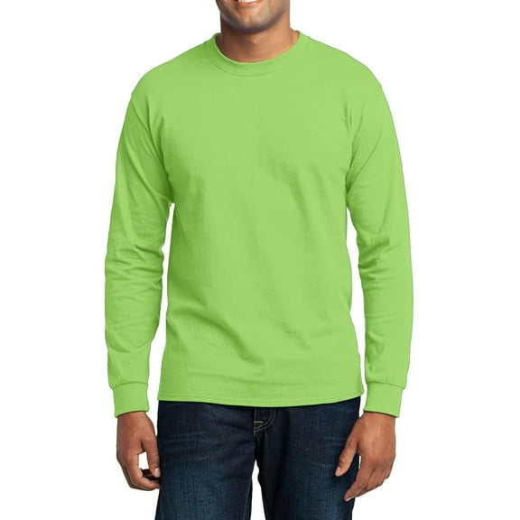 JustBlanks Long Sleeve Core Blend 50 Cotton 50 Polyester Rib Knit Collar Classic Fit T Shirt