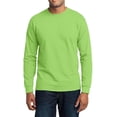 thumbnail image 1 of JustBlanks Long Sleeve Core Blend 50 Cotton 50 Polyester Rib Knit Collar Classic Fit T Shirt, 1 of 1