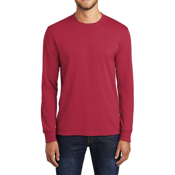 Just Blanks Heavyweight Long Sleeve T-Shirt – Soft, Durable Cotton Tee with Classic Fit, Red, 4XLT