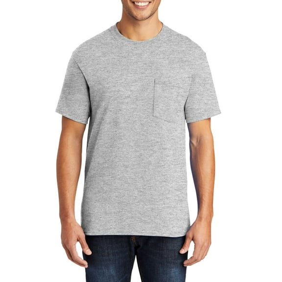 JustBlanks Core Blend Pocket T Shirt Rib Knit Collar Back Neck Tape Left Chest Pocket