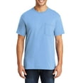 thumbnail image 1 of JustBlanks Core Blend Pocket T Shirt Rib Knit Collar Back Neck Tape Left Chest Pocket, 1 of 1