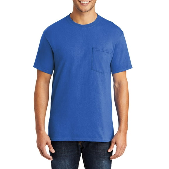 JustBlanks Core Blend Pocket T Shirt Rib Knit Collar Back Neck Tape Left Chest Pocket