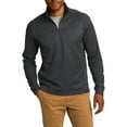 thumbnail image 1 of JustBlanks Mens 1 4 Zip Pullover with Vertical Texture Polyester Cotton Blend Cadet Collar Long Sleeves, 1 of 1