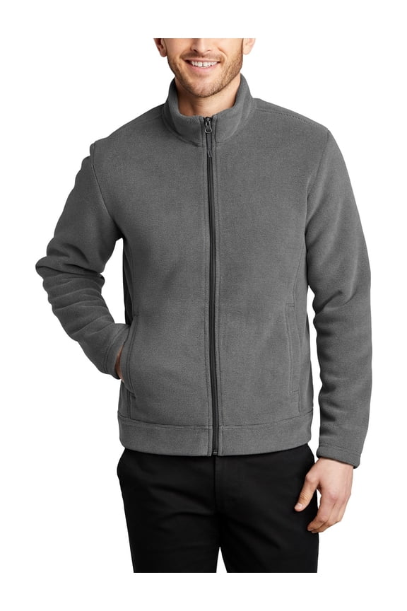 Ultra Warm Brushed Fleece Full Zip Jacket Polyester Bonded High Pile Lining Stand Collar Long Sleeves