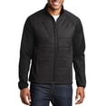 thumbnail image 1 of JustBlanks Mens Hybrid Soft Shell Jacket with Quilted Insulated Panels Water Resistant Finish, 1 of 1