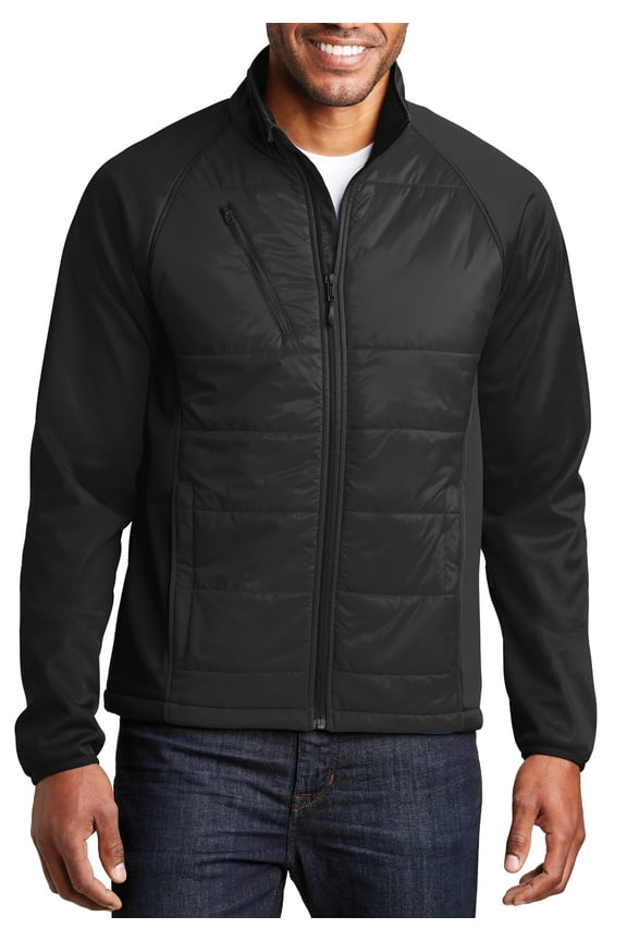 Just Blanks Hybrid Soft Shell Jacket Water Resistant Soft Shell To Make The Hybrid a Trend Right Performance, Deep Black, 4XL
