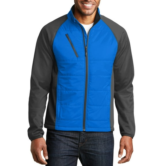 JustBlanks Mens Hybrid Soft Shell Jacket with Quilted Insulated Panels Water Resistant Finish