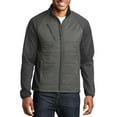 thumbnail image 1 of Just Blanks Hybrid Soft Shell Jacket Water Resistant Soft Shell To Make The Hybrid a Trend Right Performance, Smoke Grey/ Grey Steel, 4XL, 1 of 1