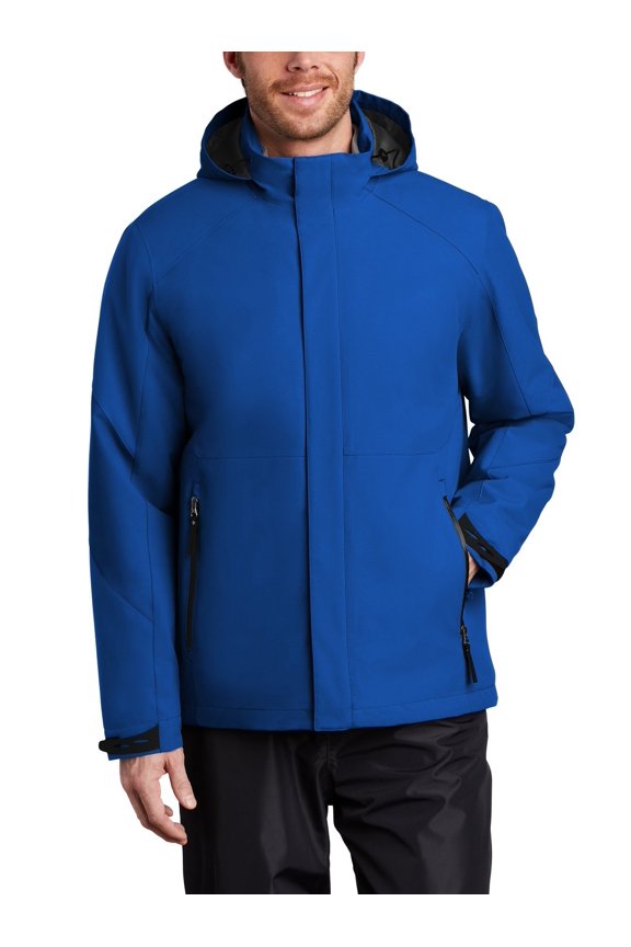 Insulated Waterproof Tech Jacket with Adjustable Hood Durable Polyester Shell