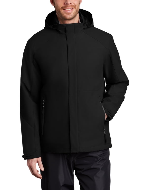 Insulated Waterproof Tech Jacket with Adjustable Hood Durable Polyester Shell