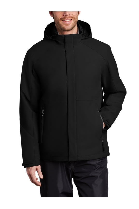 Insulated Waterproof Tech Jacket with Adjustable Hood Durable Polyester Shell