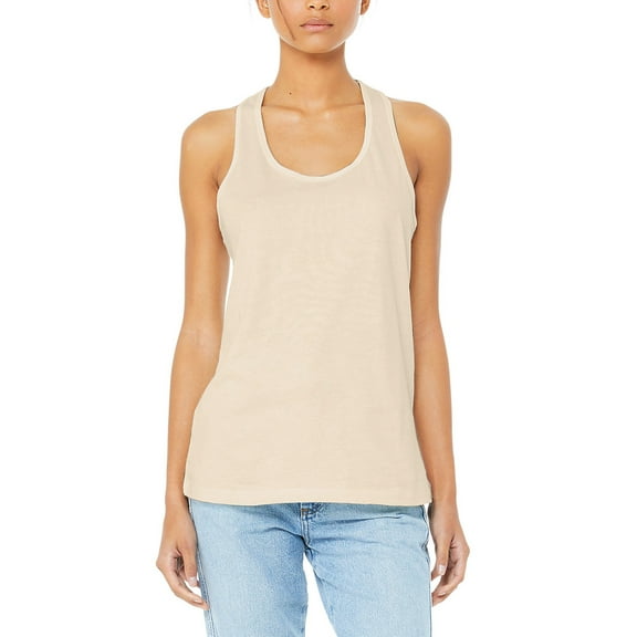 JustBlanks Women Jersey Racerback Tank 100 Airlume Combed Ring Spun Cotton Merrowed Bottom Hem Relaxed Fit