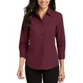 thumbnail image 1 of JustBlanks Womens 3 4-Sleeve Easy Care Shirt Cotton Poly Blend Button Front Open Collar, 1 of 1