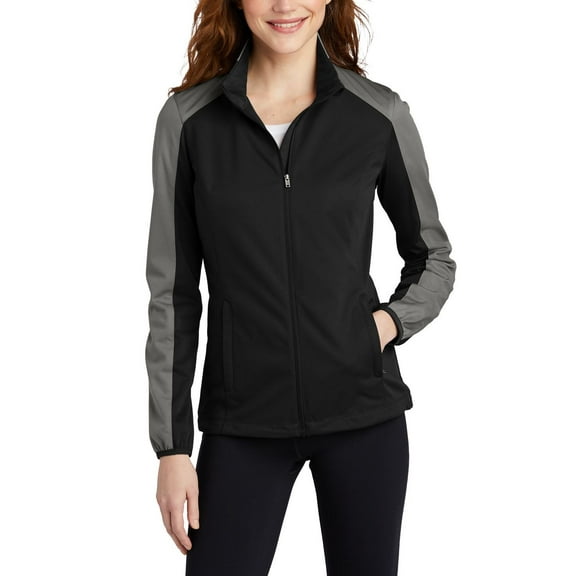 JustBlanks Womens Active Colorblock Soft Shell Jacket with Water Resistant Fabric