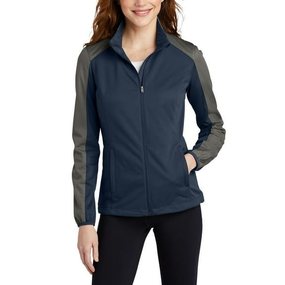 JustBlanks Womens Active Colorblock Soft Shell Jacket with Water Resistant Fabric