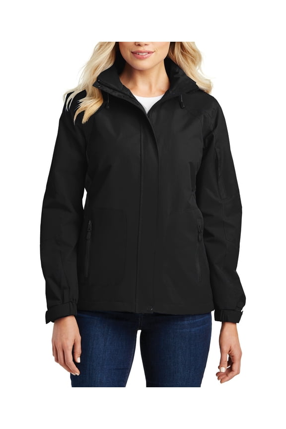 Just Blanks Ladies All-Season II Jacket Sleeve Lining For Easy On/Off Critically Seam-Sealed For Added Waterproof Protection, Black/Black, 4XL