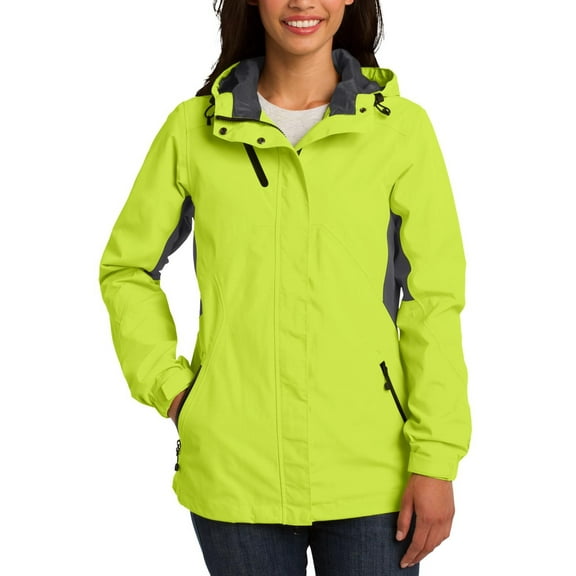 JustBlanks Womens Waterproof Nylon Full Zip Hooded Jacket with Adjustable Hem Long Sleeves