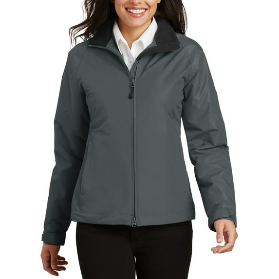 Just Blanks Ladies Challenger Jacket Heavyweight Fleece Lining For Extra Warmth, Steel Grey/True Black, 4XL