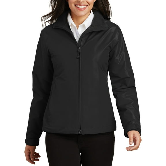 Just Blanks Ladies Challenger Jacket Heavyweight Fleece Lining For Extra Warmth, True Black/True Black, 4XL