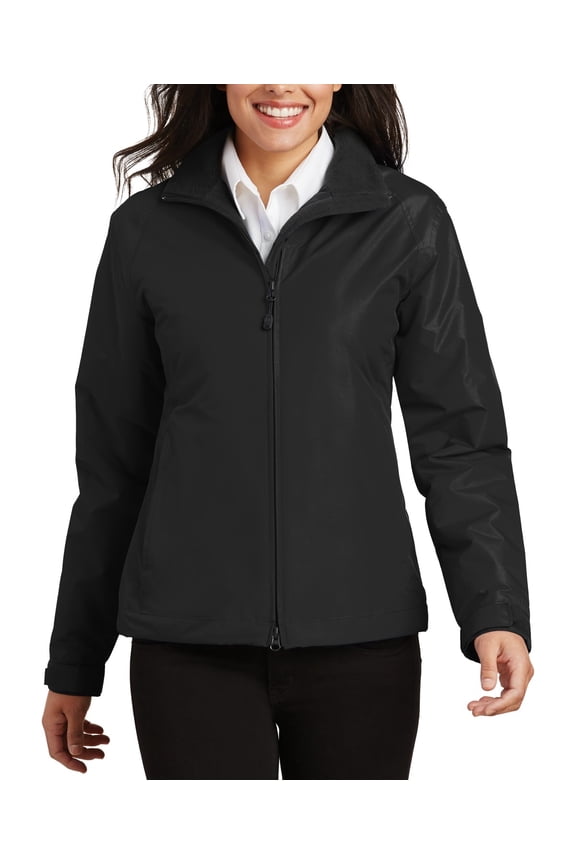 Womens Water Resistant Full Zip Nylon Jacket with Fleece Lining Adjustable Cuffs Interior Pocket