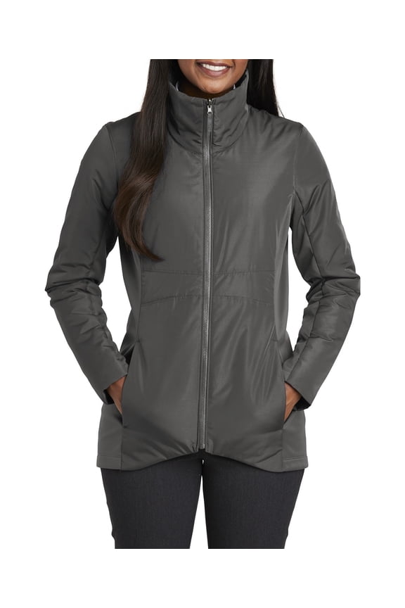 Womens Insulated Collective Jacket Water Resistant Stretch Panels Zip Collar