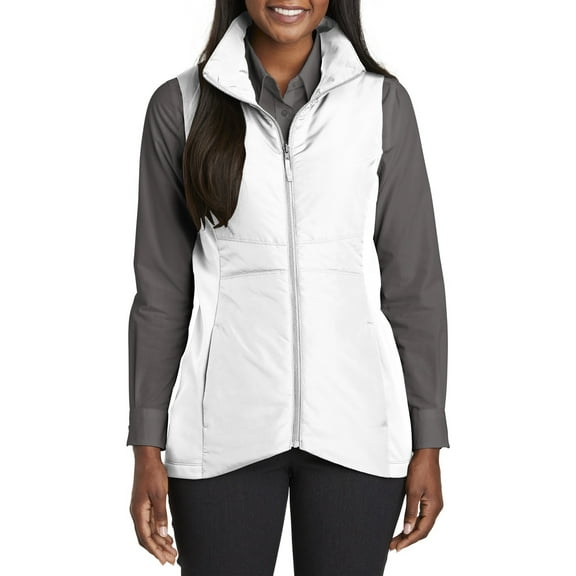 Just Blanks Ladies Collective Insulated Vest, White, 4XL