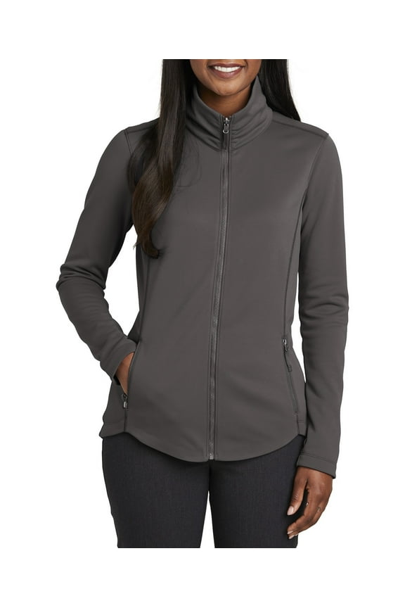 Just Blanks Ladies Collective Smooth Fleece Jacket, Graphite, 4XL