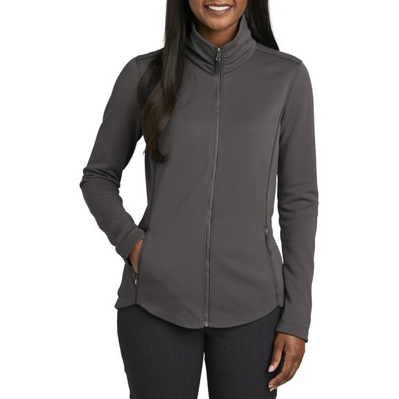 JustBlanks Womens Smooth Fleece Full Zip Jacket with Stand Collar Polyester