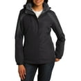 thumbnail image 1 of JustBlanks Womens Colorblock 3 in 1 Water Resistant Jacket with Fleece Liner Full Zip Detachable Hood Long Sleeves, 1 of 1
