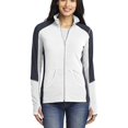 thumbnail image 1 of JustBlanks Womens Colorblock Full Zip Microfleece Jacket Lightweight Polyester Stand Collar Long Sleeves, 1 of 1