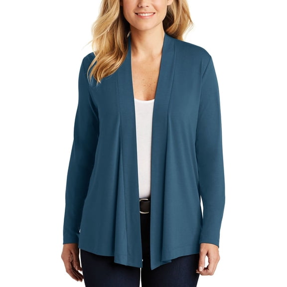 JustBlanks Womens Open Front Cardigan with Shawl Collar Soft Jersey Knit Stretch Fabric