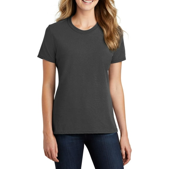 JustBlanks Womens Core Blend Rib Knit Collar Short Sleeve Contoured Fit T-Shirt