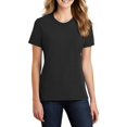 thumbnail image 1 of JustBlanks Womens Core Blend Rib Knit Collar Short Sleeve Contoured Fit T-Shirt, 1 of 1