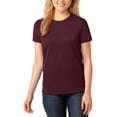 thumbnail image 1 of JustBlanks Ladies Core Cotton Tee Rib Knit Collar Back Neck Tape Side Seamed, 1 of 1
