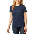thumbnail image 1 of JustBlanks Ladies Core Cotton Tee Rib Knit Collar Back Neck Tape Side Seamed, 1 of 1