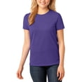 thumbnail image 1 of Just Blanks Ladies Core Cotton Tee Contoured Body For A Feminine Fit, Purple, 4XL, 1 of 1