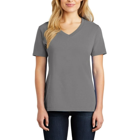 JustBlanks Womens V Neck Short Sleeve 100 Cotton Lightweight Jersey Knit T Shirt