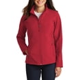 thumbnail image 1 of Just Blanks Ladies Core Soft Shell Jacket Fabric Waterproof Rating Zip-Through Cadet Collar With Chin Guard, Rich Red, 4XL, 1 of 1