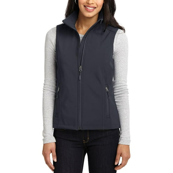 JustBlanks Womens Soft Shell Vest Polyester Stretch Fabric Water Resistant Sleeveless Full Zip Cadet Collar