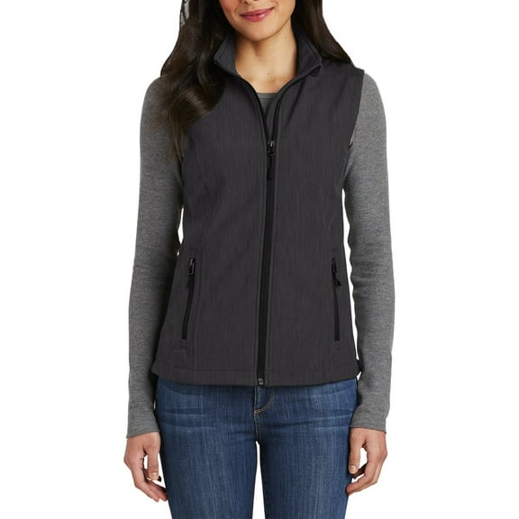 JustBlanks Womens Soft Shell Vest Polyester Stretch Fabric Water Resistant Sleeveless Full Zip Cadet Collar
