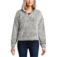 thumbnail image 1 of JustBlanks Womens Cozy Fleece Hoodie Ultra Soft Sherpa Fleece Drop Shoulder Open Hem Cuffs Three Panel Hood, 1 of 1