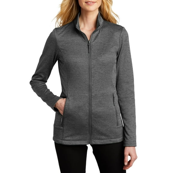 JustBlanks Womens Striated Fleece Jacket with Full Zip Pockets