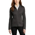 thumbnail image 1 of JustBlanks Womens Diamond Heather Fleece Full Zip Jacket with Heathered Pattern, 1 of 1