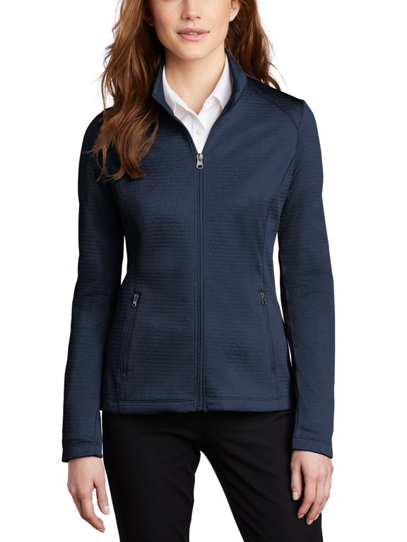 Womens Diamond Heather Fleece Full Zip Jacket with Heathered Pattern