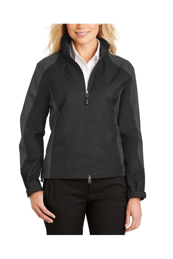 Just Blanks Ladies Endeavor Jacket Polyester Lower-Body And Sleeve Lining Interior Chest Pocket, Black/Gunmetal, 4XL