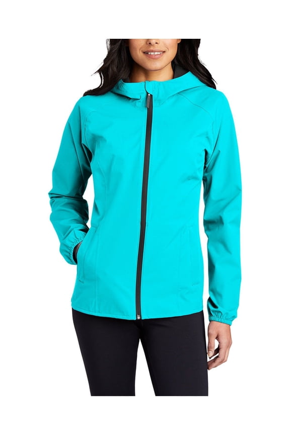 Womens Lightweight Waterproof Essential Rain Jacket with Adjustable Hood